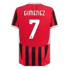 Camiseta Auténtica GIMENEZ #7 AC Milan 2024/25 Primera Equipación Local Hombre - Versión Jugador - camisetasfutbol