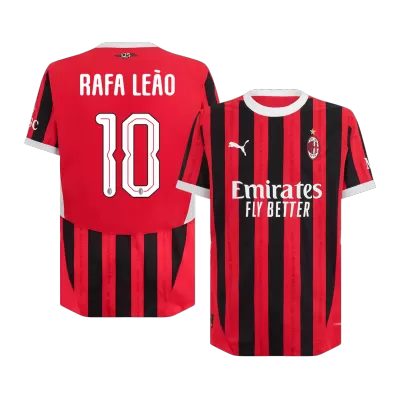 UCL Camiseta Auténtica RAFA LEÃO #10 AC Milan 2024/25 Primera Equipación Local Hombre - Versión Jugador - camisetasfutbol