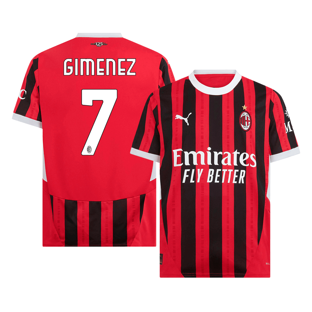 Camiseta GIMENEZ #7 AC Milan Primera Equipación Local Hombre - Versión Hincha - camisetasfutbol