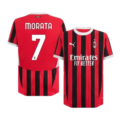 Camiseta Auténtica MORATA #7 AC Milan 2024/25 Primera Equipación Local Hombre - Versión Jugador - camisetasfutbol