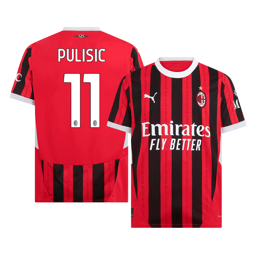 Camiseta PULISIC #11 AC Milan Primera Equipación Local Hombre - Versión Hincha - camisetasfutbol