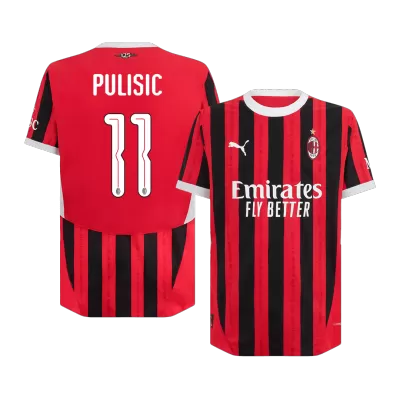 UCL Camiseta Auténtica PULISIC #11 AC Milan 2024/25 Primera Equipación Local Hombre - Versión Jugador - camisetasfutbol