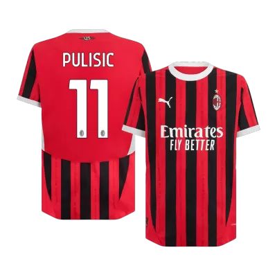 Camiseta Auténtica PULISIC #11 AC Milan 2024/25 Primera Equipación Local Hombre - Versión Jugador - camisetasfutbol