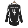 Camiseta Retro 2006/07 SERGIO RAMOS #4 Real Madrid Segunda Equipación Visitante Manga Larga Hombre - Versión Hincha - camisetasfutbol