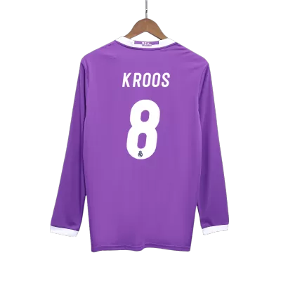 Camiseta Retro 2016/17 KROOS #8 Real Madrid Segunda Equipación Visitante Manga Larga Hombre - Versión Hincha - camisetasfutbol