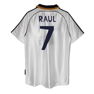 Camiseta Retro 1998/00 RAUL #7 Real Madrid Primera Equipación Local Hombre - Versión Hincha - camisetasfutbol