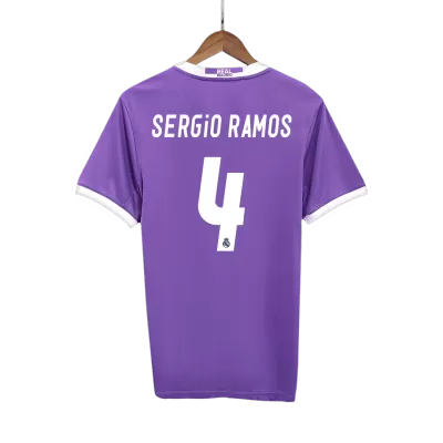 Camiseta Retro 2016/17 SERGIO RAMOS #4 Real Madrid Segunda Equipación Visitante Hombre - Versión Hincha - camisetasfutbol