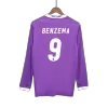 Camiseta Retro 2016/17 BENZEMA #9 Real Madrid Segunda Equipación Visitante Manga Larga Hombre - Versión Hincha - camisetasfutbol