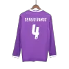 Camiseta Retro 2016/17 SERGIO RAMOS #4 Real Madrid Segunda Equipación Visitante Manga Larga Hombre - Versión Hincha - camisetasfutbol