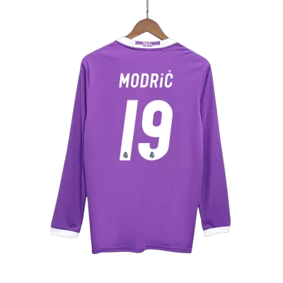 Camiseta Retro 2016/17 MODRIĆ #19 Real Madrid Segunda Equipación Visitante Manga Larga Hombre - Versión Hincha - camisetasfutbol