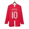 UCL Camiseta Retro 2007/08 ROONEY #10 Manchester United Primera Equipación Manga Larga Local Hombre - Versión Hincha - camisetasfutbol