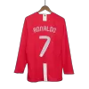 UCL Camiseta Retro 2007/08 RONALDO #7 Manchester United Primera Equipación Manga Larga Local Hombre - Versión Hincha - camisetasfutbol