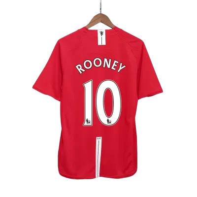 Camiseta ROONEY #10 Manchester United 2007/08 Primera Equipación Local Hombre - Versión Hincha - camisetasfutbol