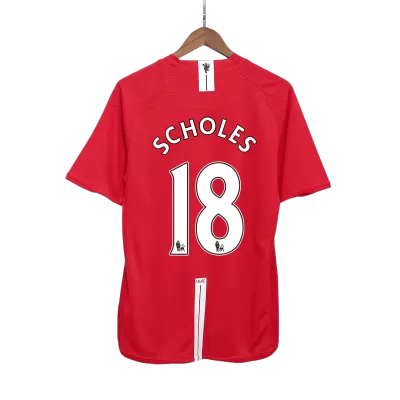 Camiseta SCHOLES #18 Manchester United 2007/08 Primera Equipación Local Hombre - Versión Hincha - camisetasfutbol