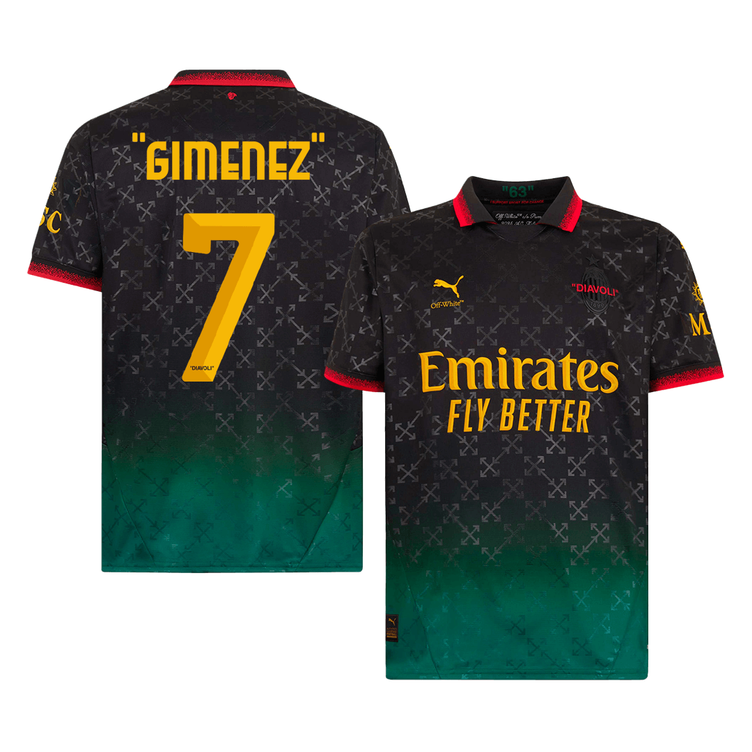 Camiseta "GIMENEZ" #7 AC Milan Cuarta Equipación Hombre - Versión Hincha - camisetasfutbol