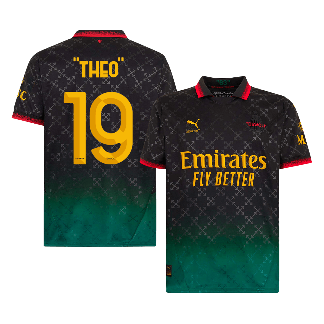 Camiseta "THEO" #19 AC Milan Cuarta Equipación Hombre - Versión Hincha - camisetasfutbol