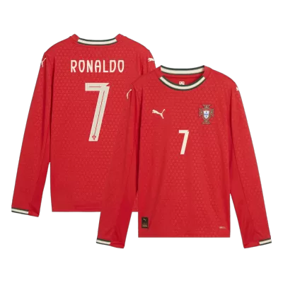 Camiseta Manga Larga RONALDO #7 Portugal 2025 Primera Equipación Local Hombre - Versión Hincha - camisetasfutbol