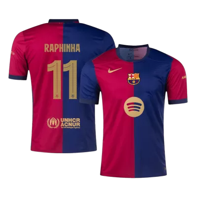 Calidad Premium UCL Camiseta RAPHINHA #11 Barcelona 2024/25 Home Local Hombre - Versión Hincha - camisetasfutbol