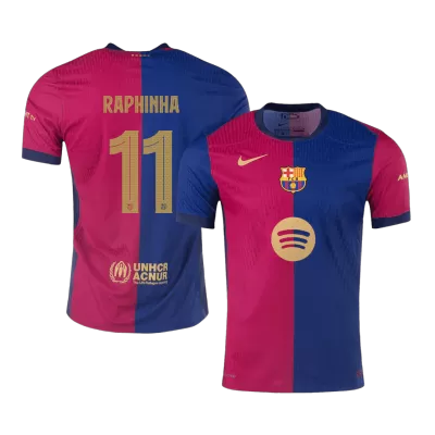 UCL Camiseta Auténtica RAPHINHA #11 Barcelona 2024/25 Home Local Hombre - Versión Jugador - camisetasfutbol