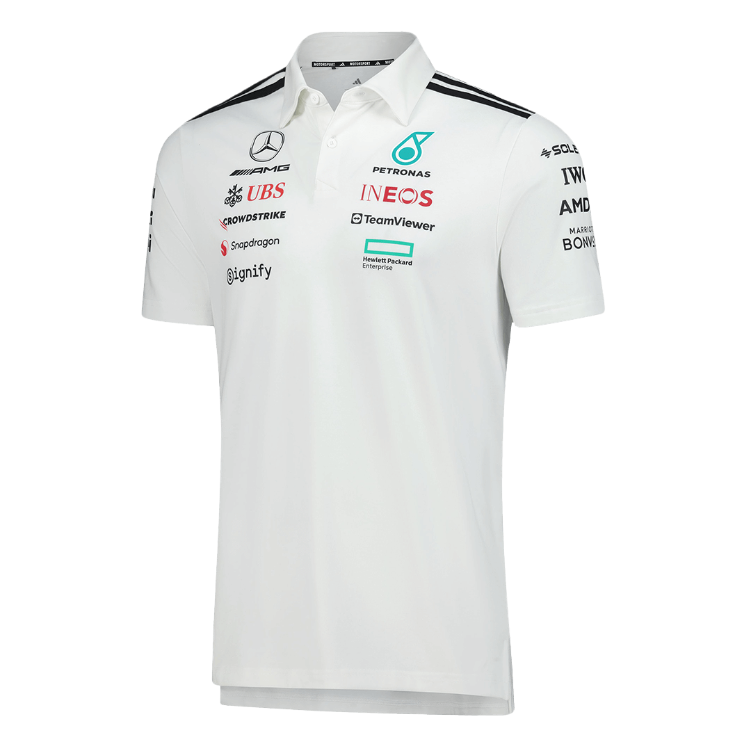 Calidad Premium Camiseta Tipo Polo de Mercedes AMG Petronas F1 Team Polo 2025 - White Hombre Rojo - camisetasfutbol