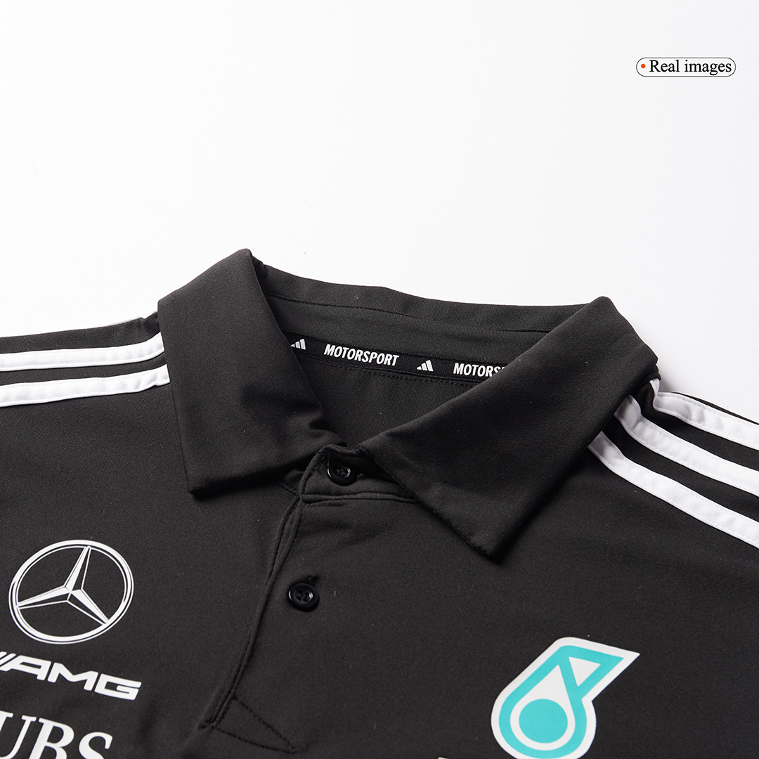 Calidad Premium Camiseta Tipo Polo de Mercedes AMG Petronas F1 Team Polo 2025 - Black Hombre Negro - camisetasfutbol