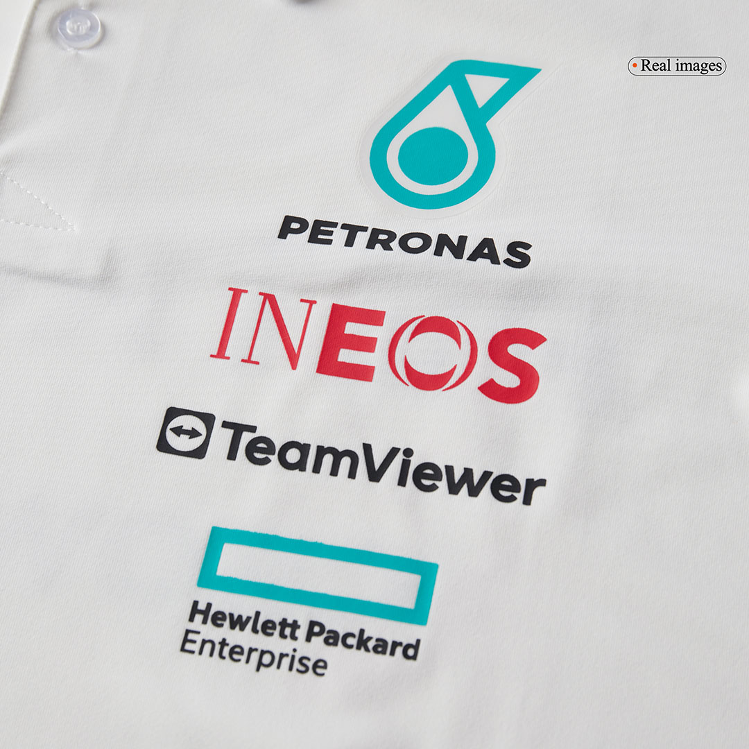 Calidad Premium Camiseta Tipo Polo de Mercedes AMG Petronas F1 Team Polo 2025 - White Hombre Rojo - camisetasfutbol