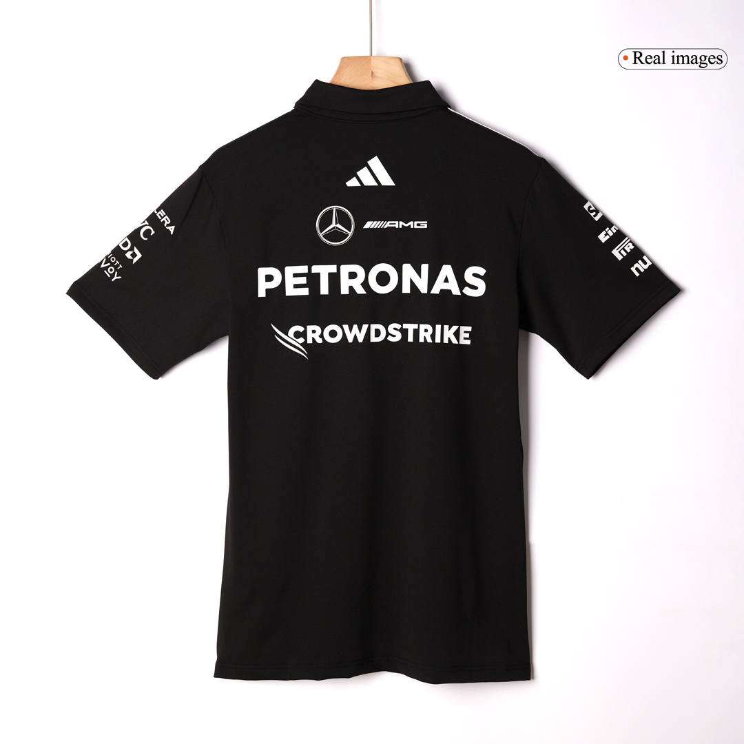 Calidad Premium Camiseta Tipo Polo de Mercedes AMG Petronas F1 Team Polo 2025 - Black Hombre Negro - camisetasfutbol