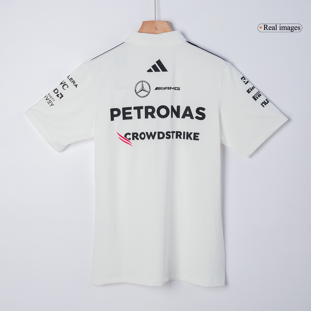 Calidad Premium Camiseta Tipo Polo de Mercedes AMG Petronas F1 Team Polo 2025 - White Hombre Rojo - camisetasfutbol