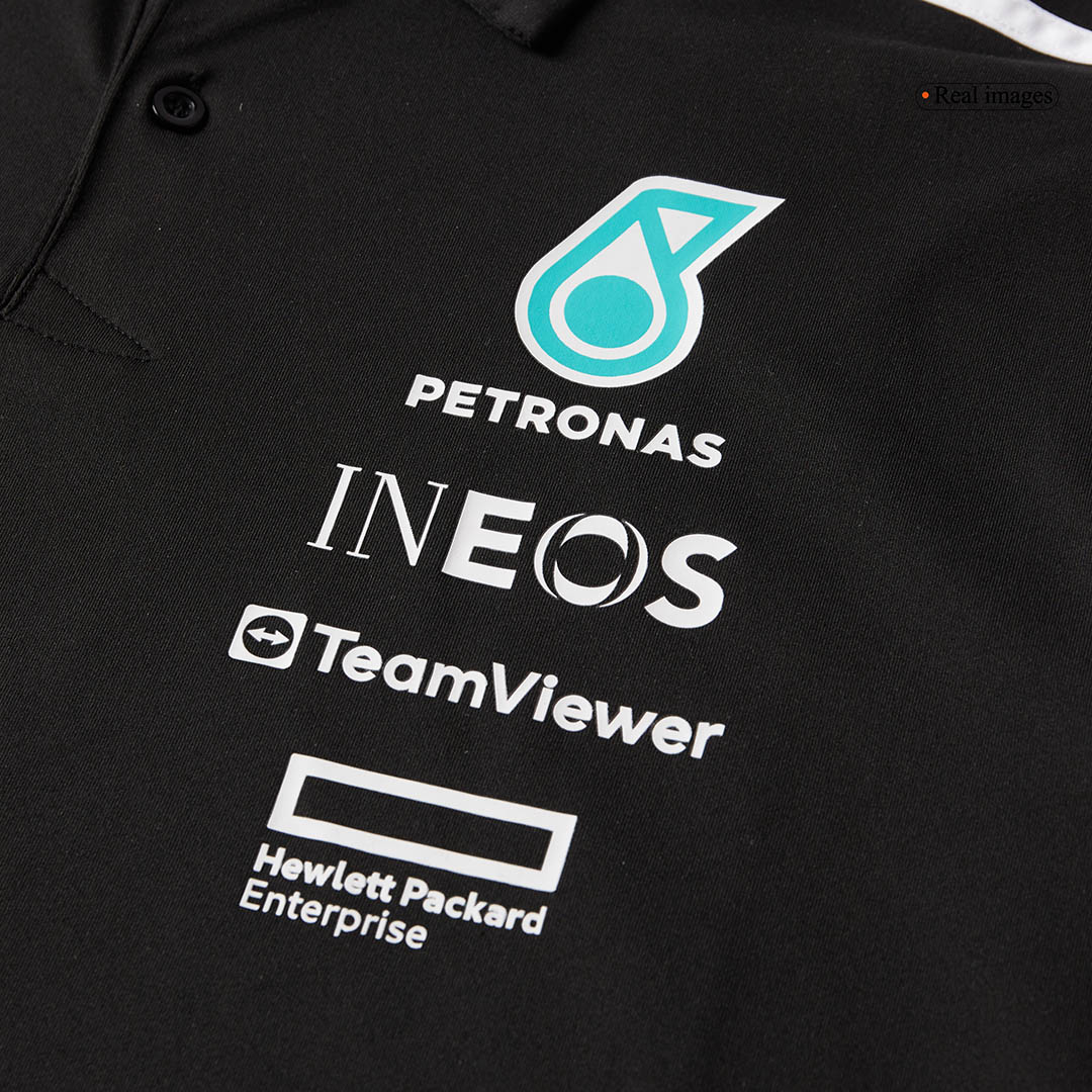 Calidad Premium Camiseta Tipo Polo de Mercedes AMG Petronas F1 Team Polo 2025 - Black Hombre Negro - camisetasfutbol