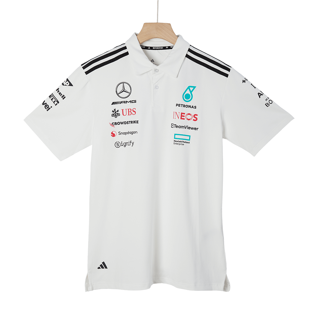 Calidad Premium Camiseta Tipo Polo de Mercedes AMG Petronas F1 Team Polo 2025 - White Hombre Rojo - camisetasfutbol