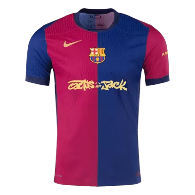 Camiseta Auténtica Barcelona X Travis Scott 2024/25 Home Local Hombre - Versión Jugador - camisetasfutbol