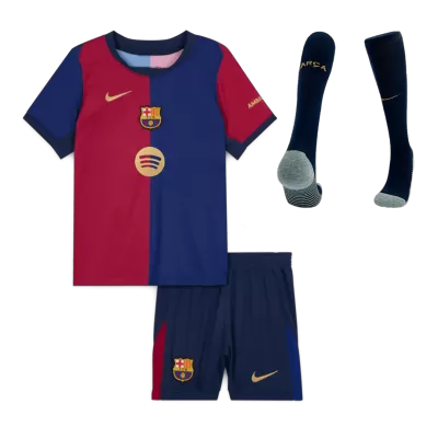 Miniconjunto Completo Barcelona 2024/25 Home Local Niño (Camiseta + Pantalón Corto + Calcetines) - camisetasfutbol