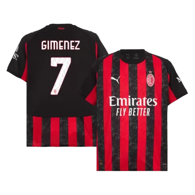 Camiseta GIMENEZ #7 AC Milan 2025/26 Home Local Hombre - Versión Hincha - camisetasfutbol