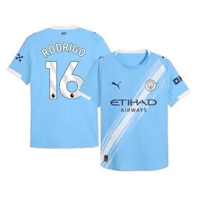 Camiseta Auténtica RODRIGO #16 Manchester City 2025/26 Home Local Hombre - Versión Jugador - camisetasfutbol