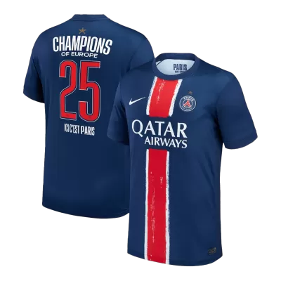 Camiseta CHAMPIONS #25 PSG 2024/25 Home Local Hombre - Versión Hincha - camisetasfutbol