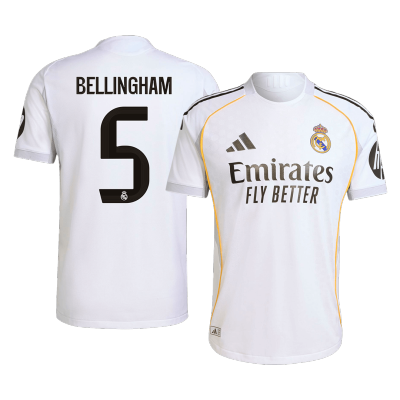 Camiseta Auténtica BELLINGHAM #5 Real Madrid 2025/26 Primera Equipación Hombre - Versión Jugador - camisetasfutbol