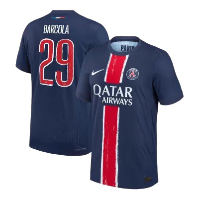 UCL Camiseta Auténtica BARCOLA #29 PSG 2024/25 Home Local Hombre - Versión Jugador - camisetasfutbol