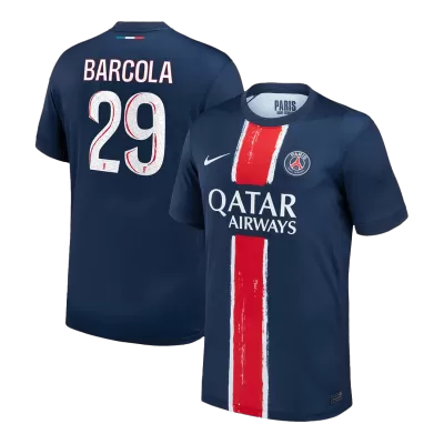 Camiseta BARCOLA #29 PSG Primera Equipación - Versión Hincha - camisetasfutbol