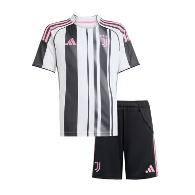 Miniconjunto Juventus 2025/26 Home Local Niño (Camiseta + Pantalón Corto) - camisetasfutbol