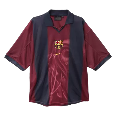 Camiseta Retro 2000/01 Barcelona  X CJ Home Local Hombre - Versión Hincha - camisetasfutbol