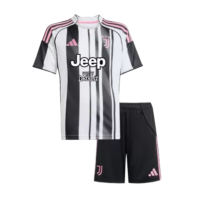 Miniconjunto Juventus 2025/26 Home Local Niño (Camiseta + Pantalón Corto) - camisetasfutbol