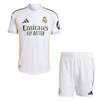 Conjunto Auténtico Real Madrid 2025/26 Home Hombre (Camiseta + Pantalón Corto) - camisetasfutbol