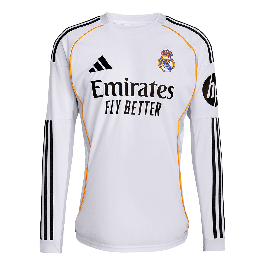 Camiseta Manga Larga Real Madrid 2025/26 Primera Equipación - Versión Hincha - camisetasfutbol