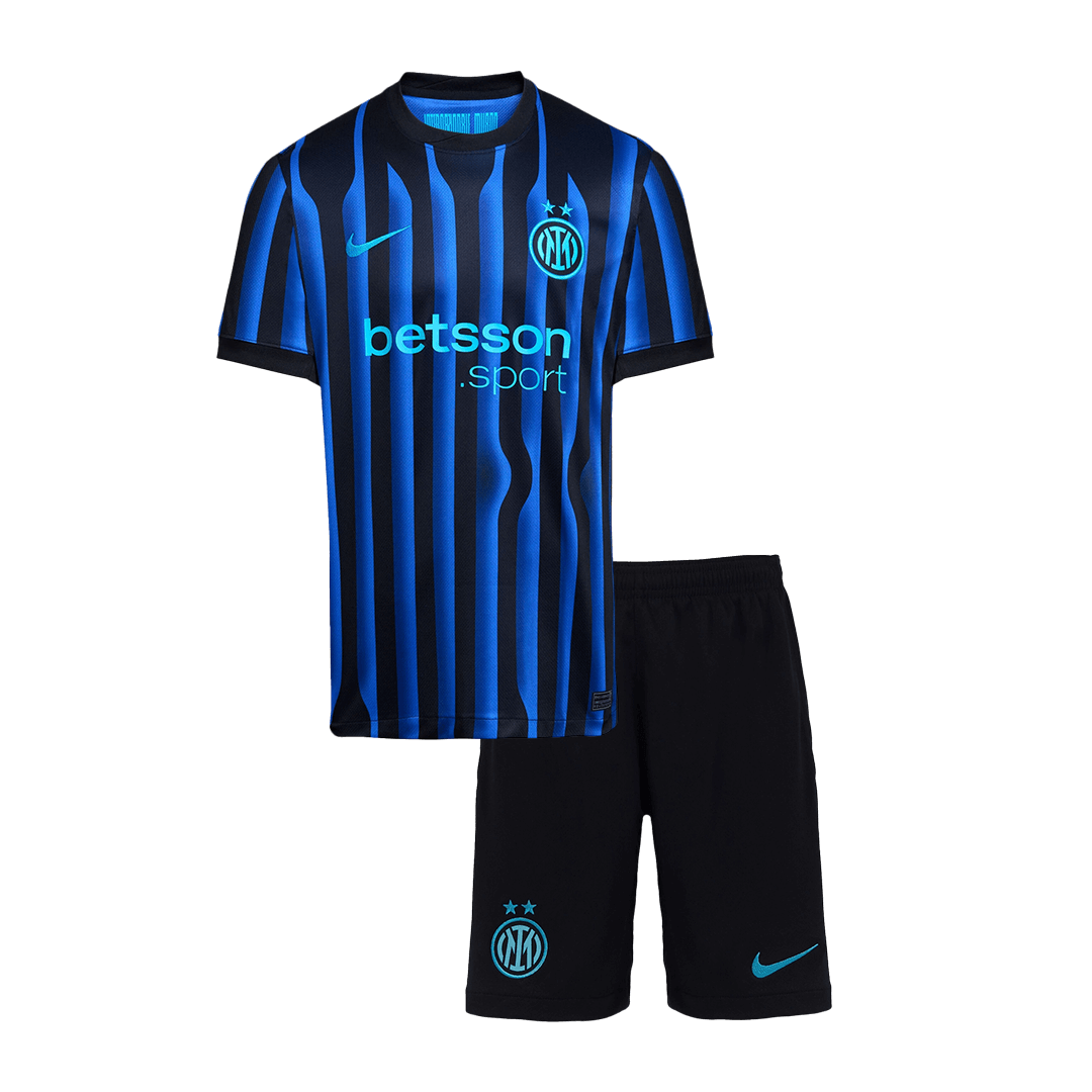 Miniconjunto Inter de Milán 2025/26 Primera Equipación Niño (Camiseta + Pantalón Corto) - camisetasfutbol