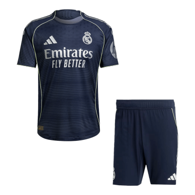 Conjunto Auténtico Real Madrid 2025/26 Segunda Equipación Hombre (Camiseta + Pantalón Corto) - camisetasfutbol