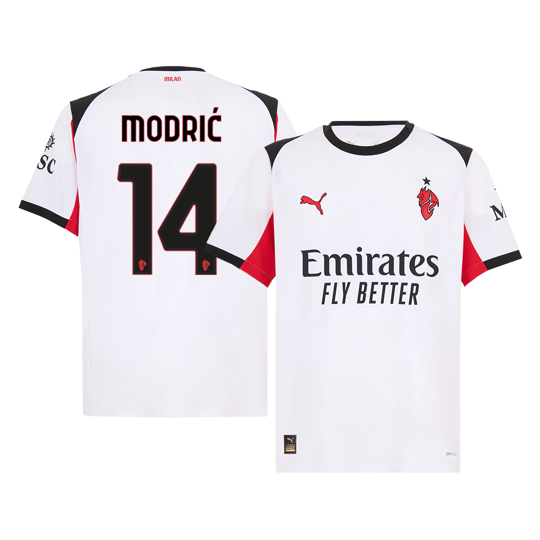 Camiseta MODRIĆ #14 AC Milan 2025/26 Segunda Equipación Hombre - Versión Hincha - camisetasfutbol