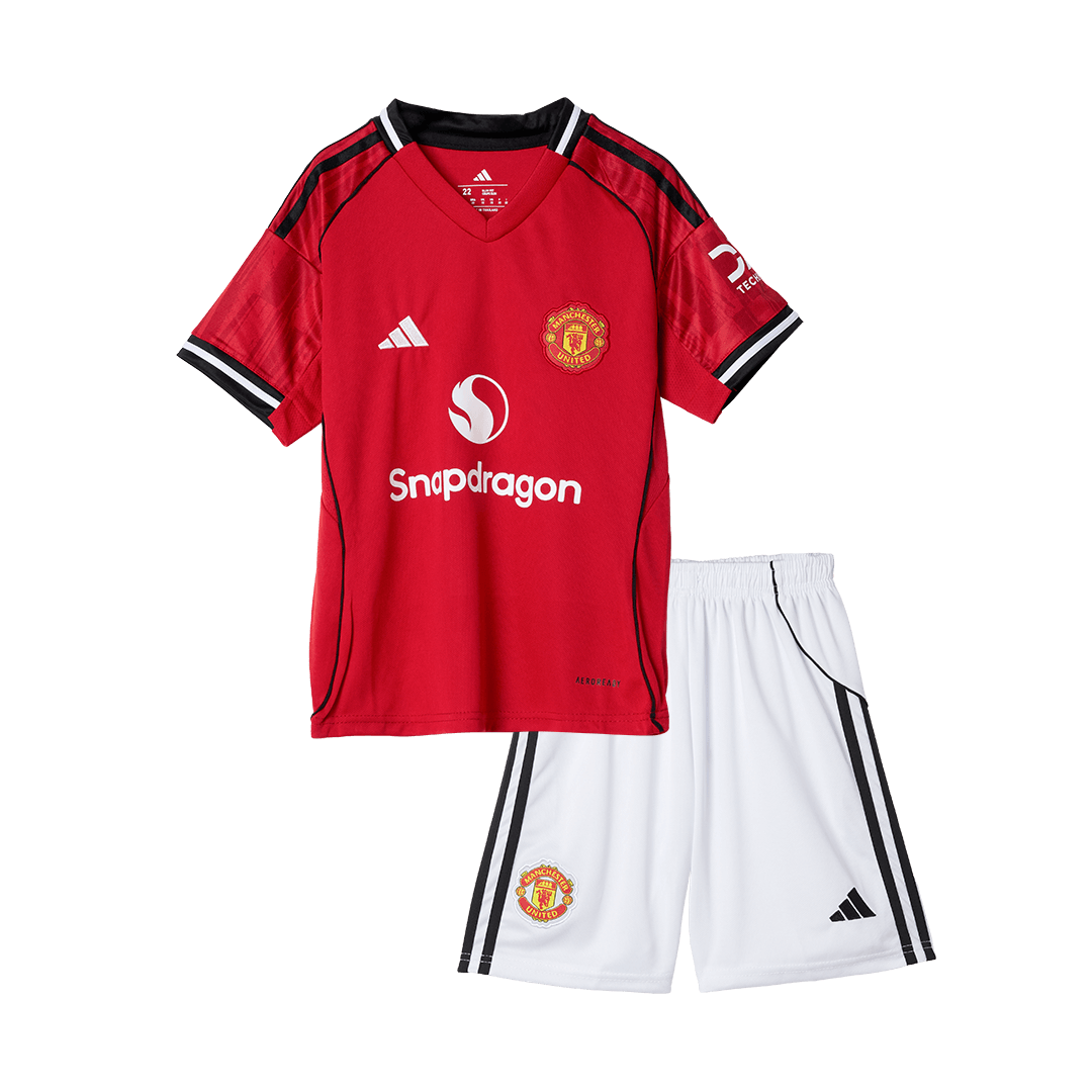 Miniconjunto Manchester United 2025/26 Primera Equipación Niño - camisetasfutbol