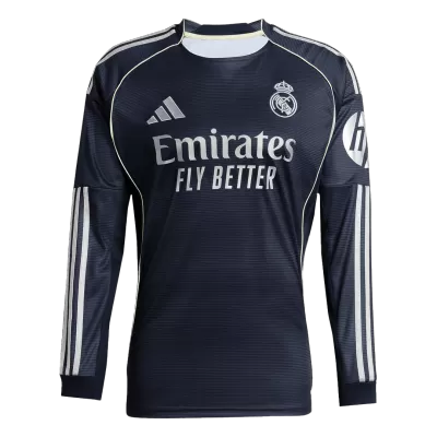Camiseta Manga Larga Real Madrid 2025/26 Segunda Equipación - Versión Hincha - camisetasfutbol