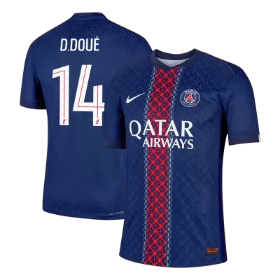 Camiseta Auténtica D.DOUÉ #14 PSG 2025/26 Primera Equipación Hombre - Versión Jugador - camisetasfutbol
