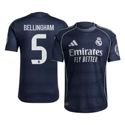 Camiseta Auténtica BELLINGHAM #5 Real Madrid 2025/26 Segunda Equipación Hombre - Versión Jugador - camisetasfutbol